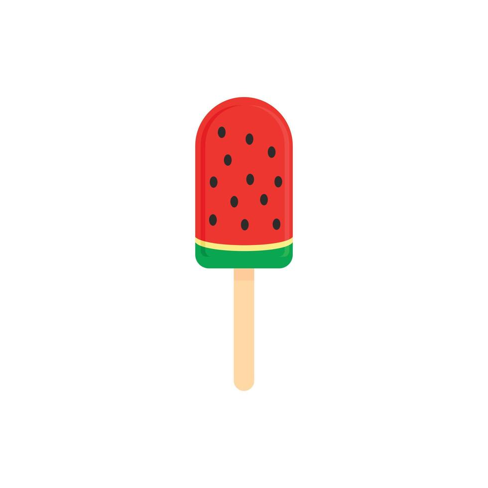 icono de helado de sandía, tipo plano vector