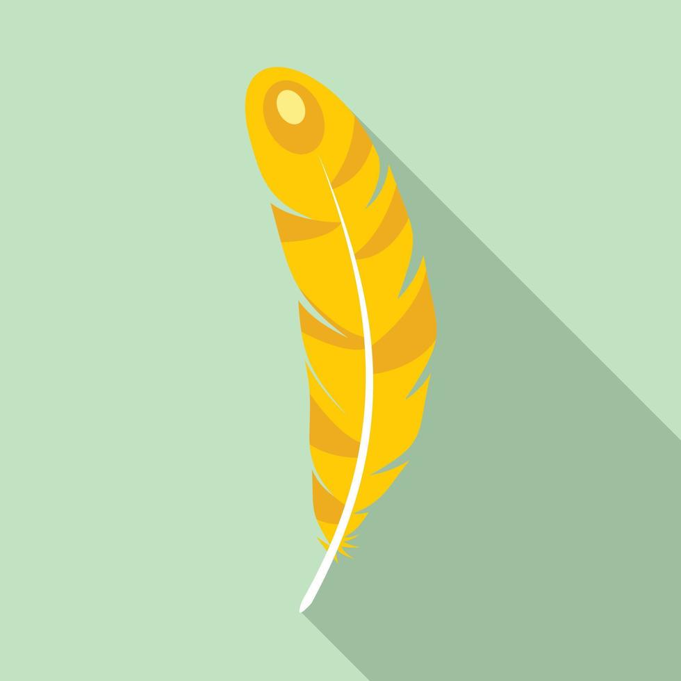 Tribal feather icon, flat style vector