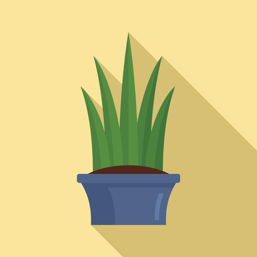 Long leaf succulent icon, flat style vector