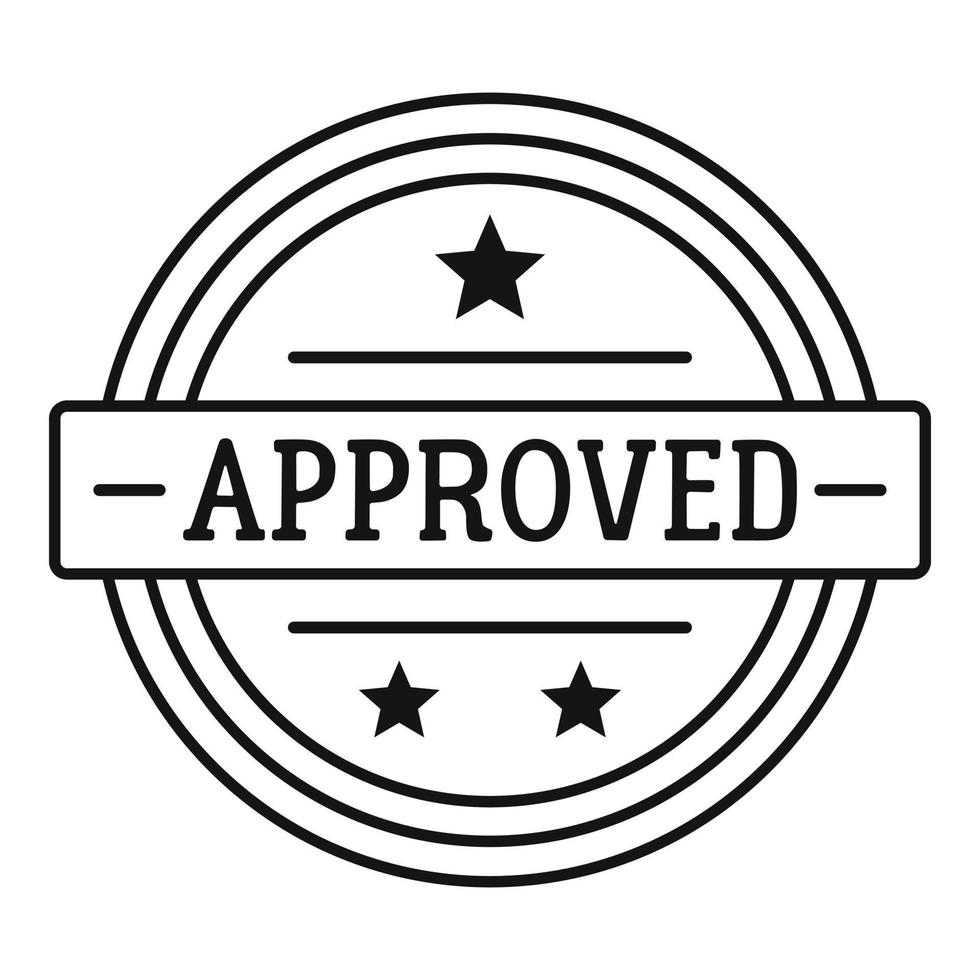 Approved lgo, simple style. vector