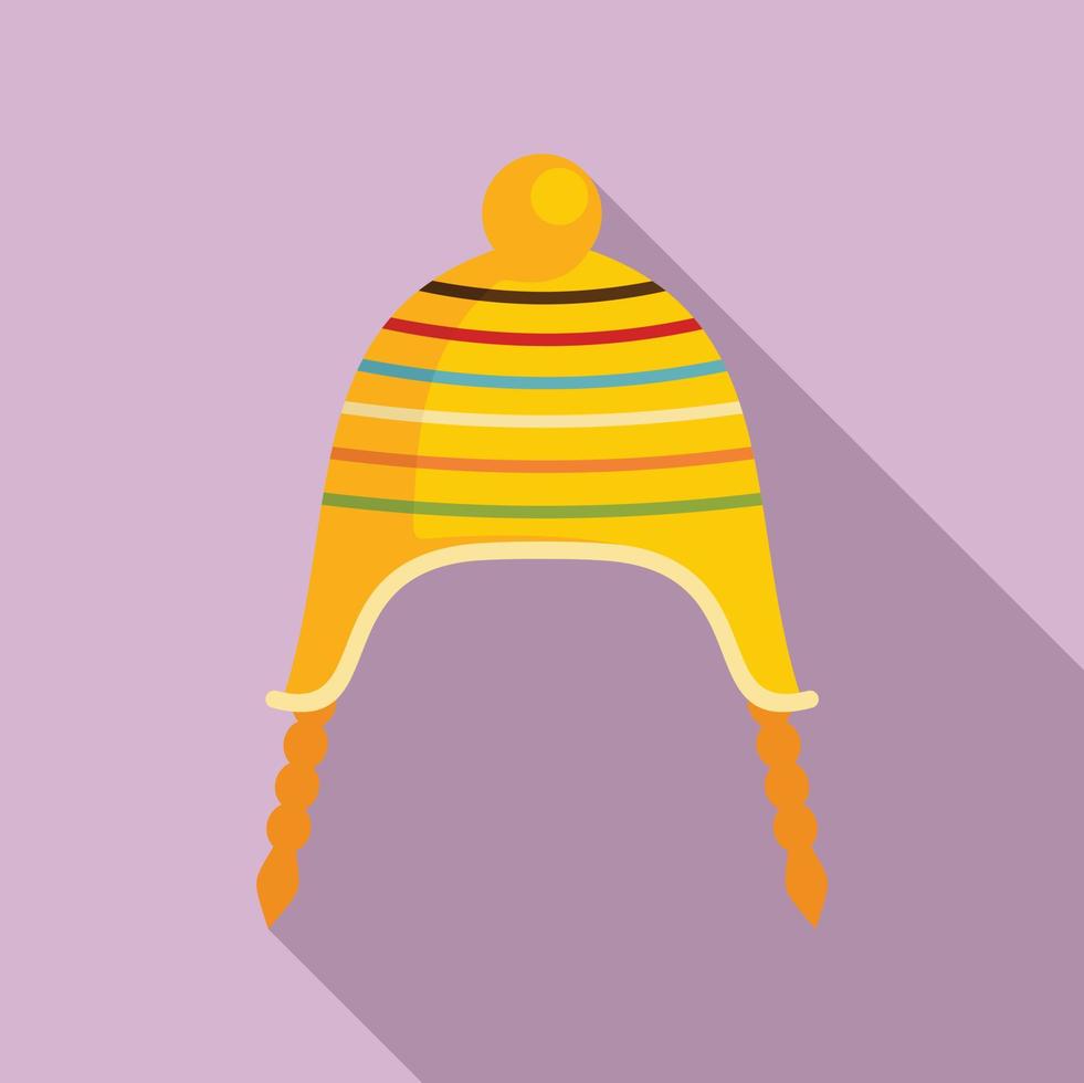 icono de sombrero de Perú, estilo plano vector