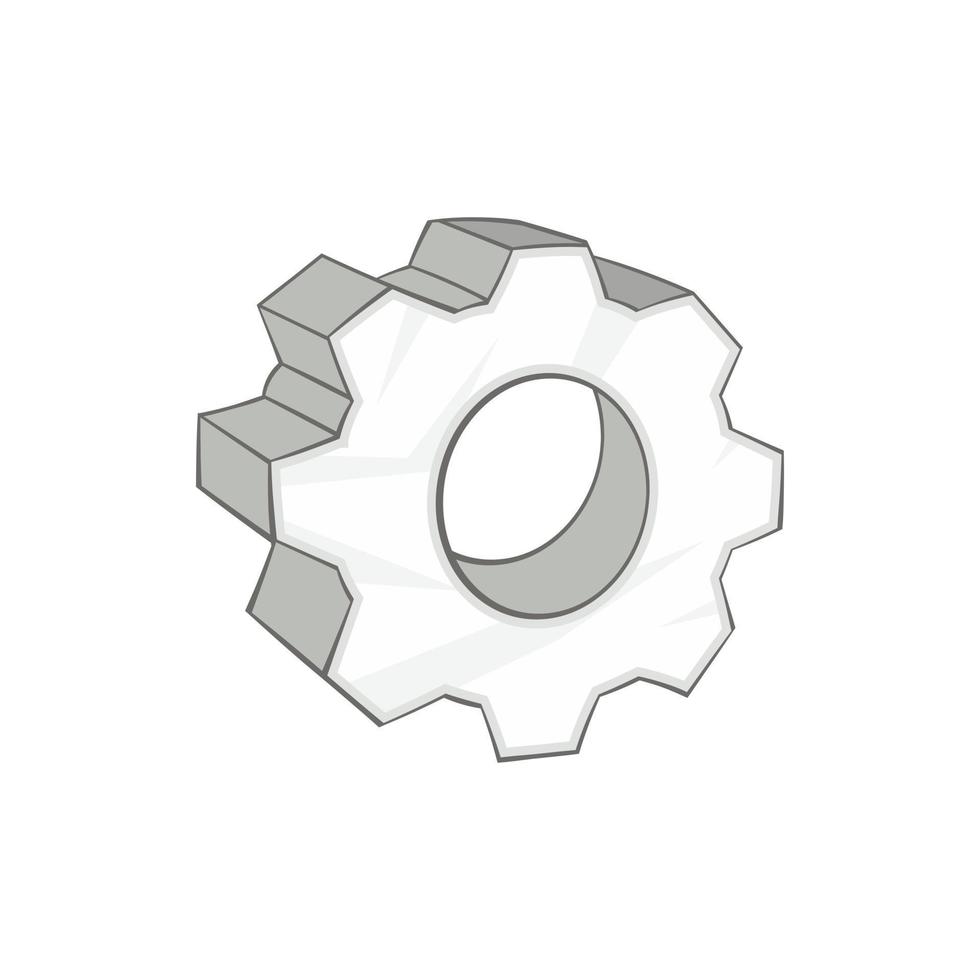Gear icon in cartoon style vector