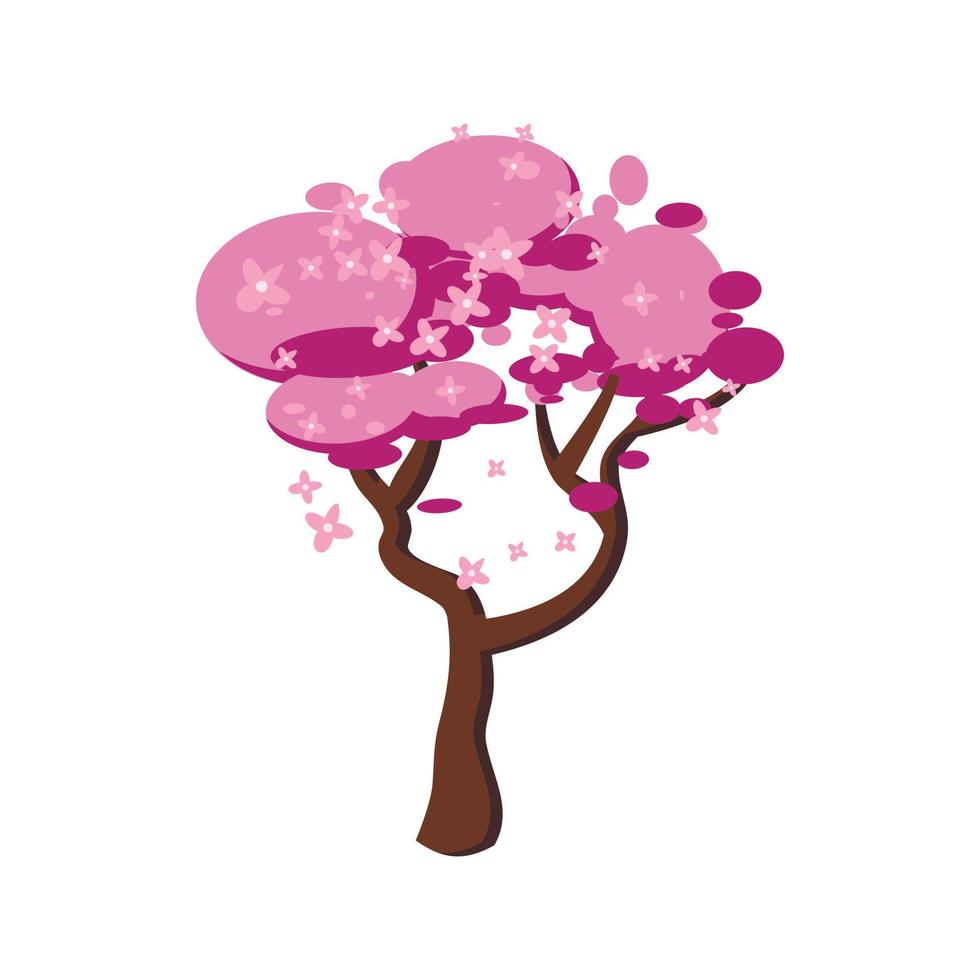 Sakura icon, cartoon style vector