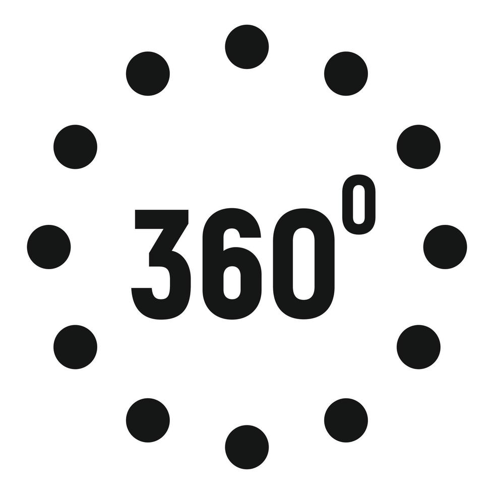 Simulation 360 degrees icon, simple style vector