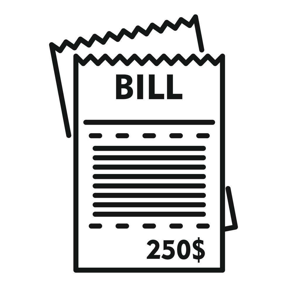 House utilities bill icon, outline style vector