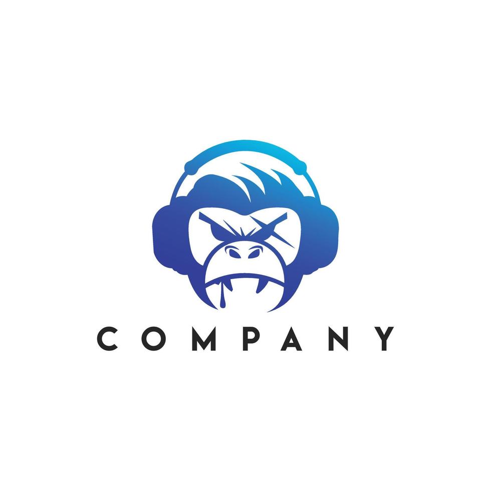 Hard Monk Logo, angry monkey logo vector