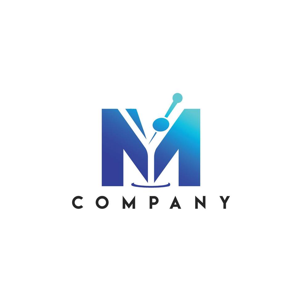 Martini M Logo, Letter M logo vector