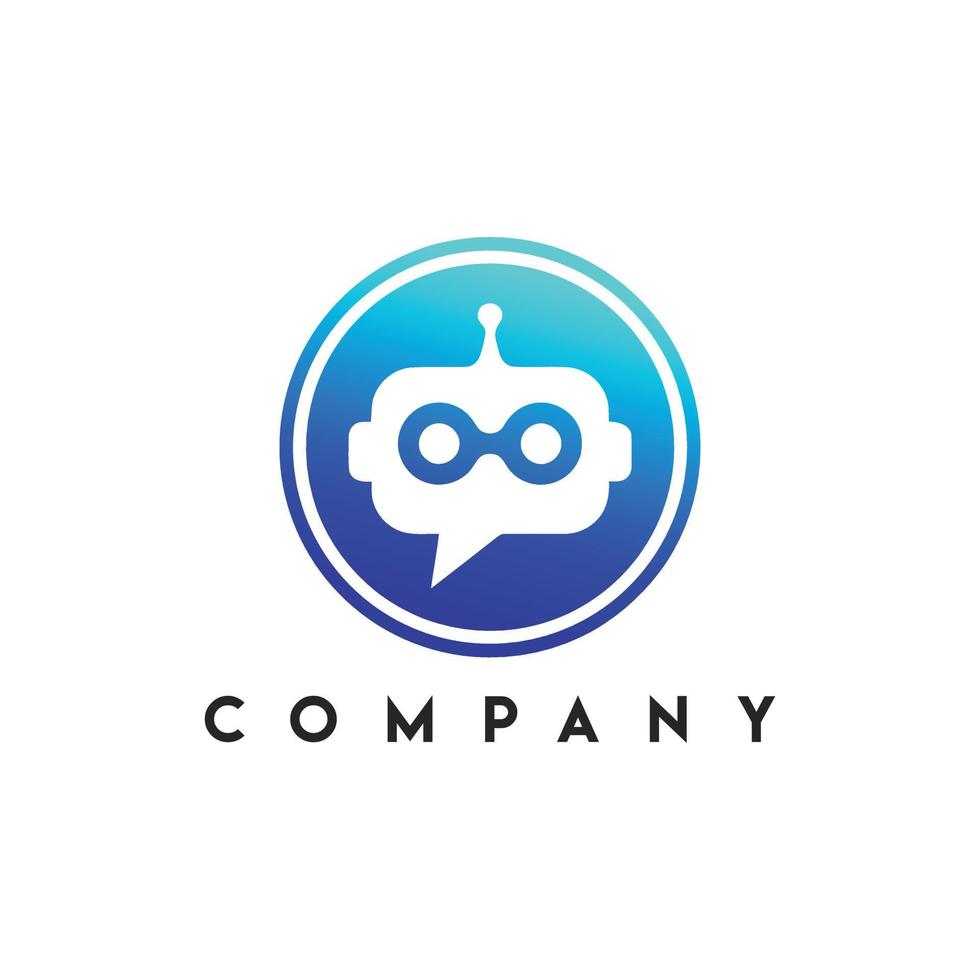Virtual Online Talking Bot Logo, The chat bot vector design illustration