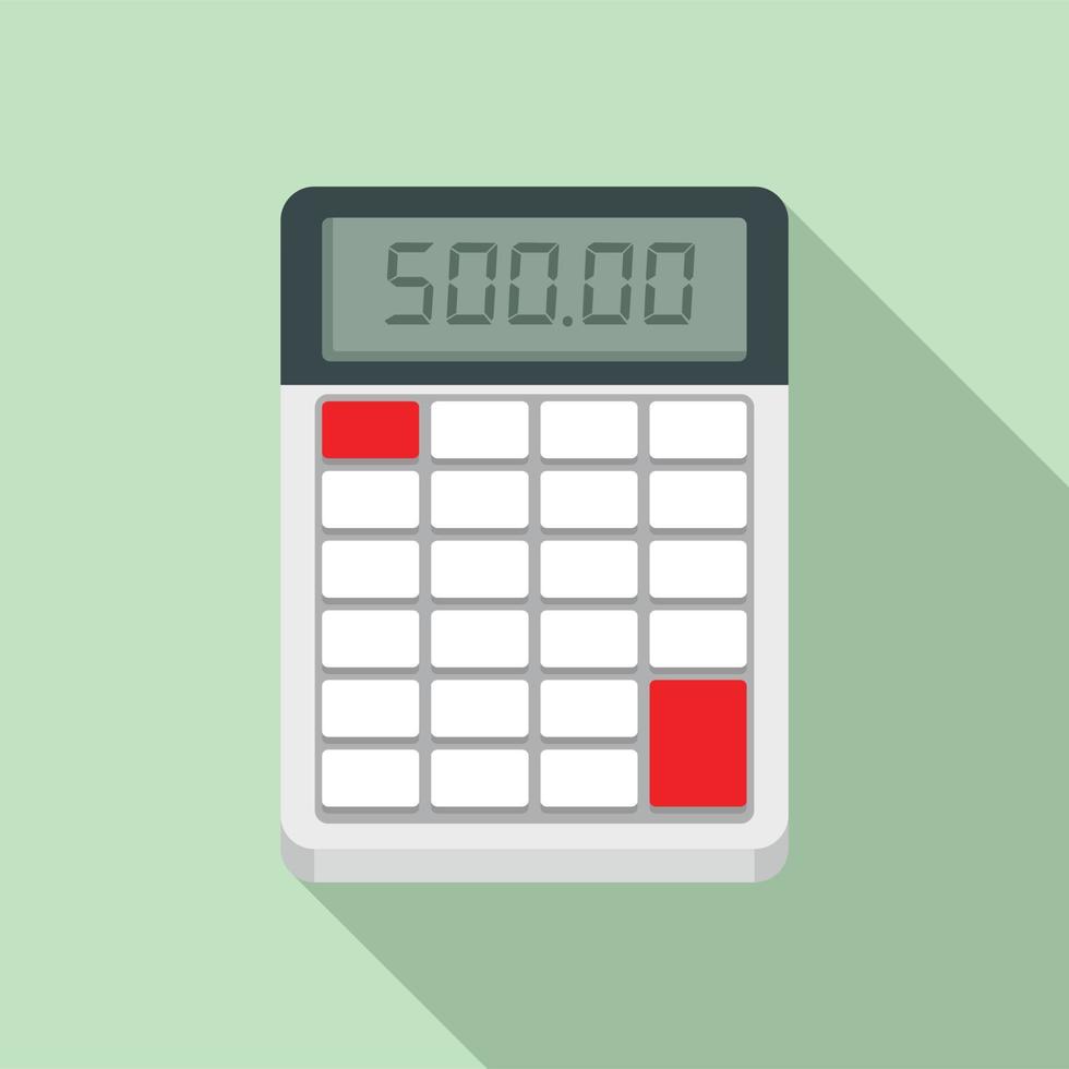 Financial calculator icon, flat style vector