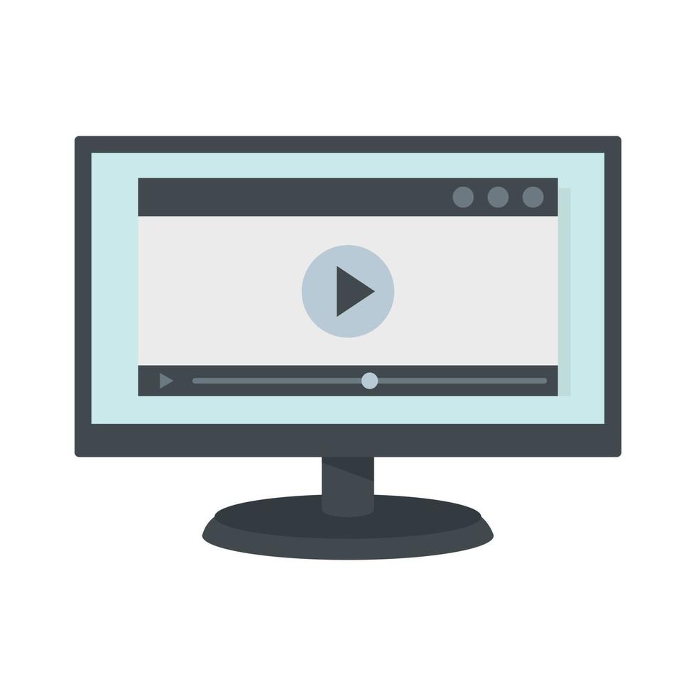 Online learning icon, flat style vector