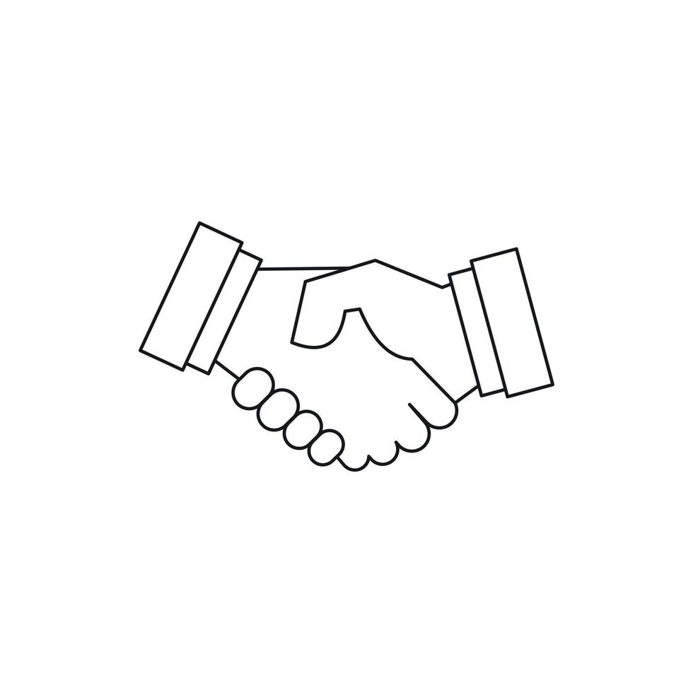 Handshake icon in outline style vector