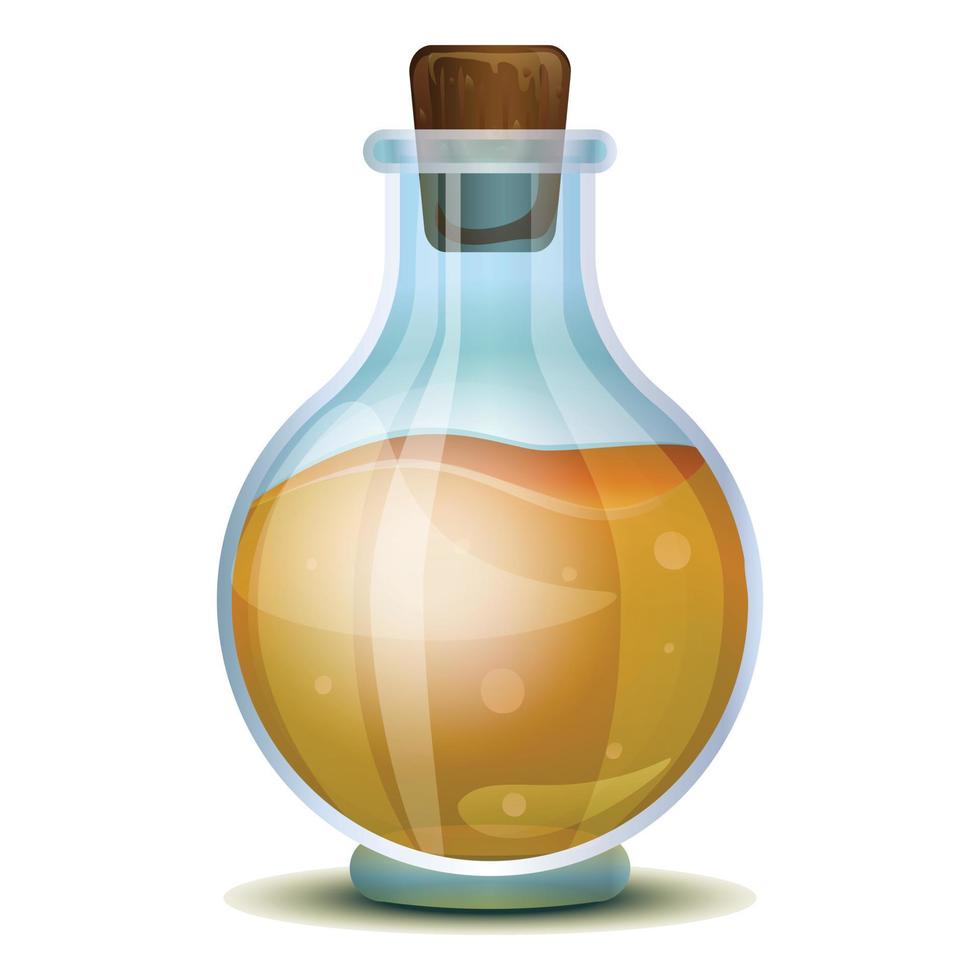 Vinegar flask icon, cartoon style vector