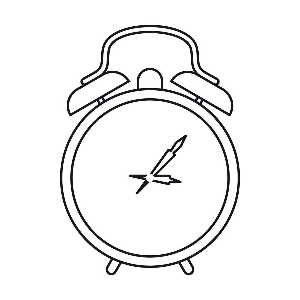 icono de reloj, estilo de esquema vector