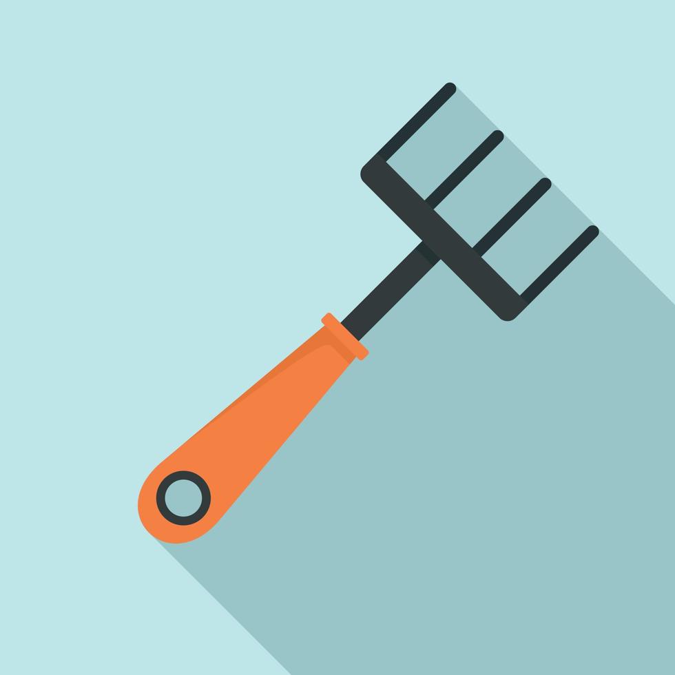 Hand rake icon, flat style vector