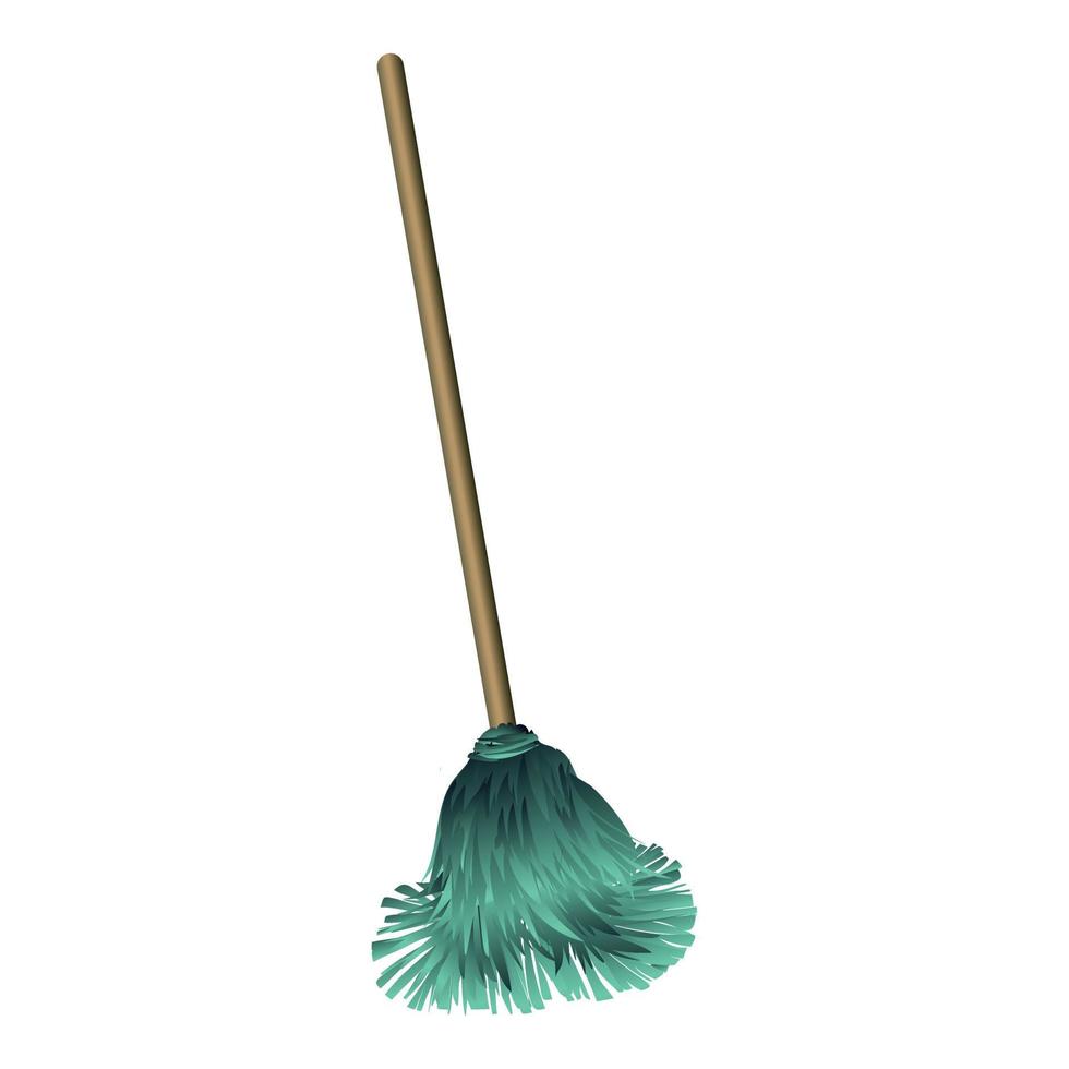 Dust mop icon, cartoon style vector