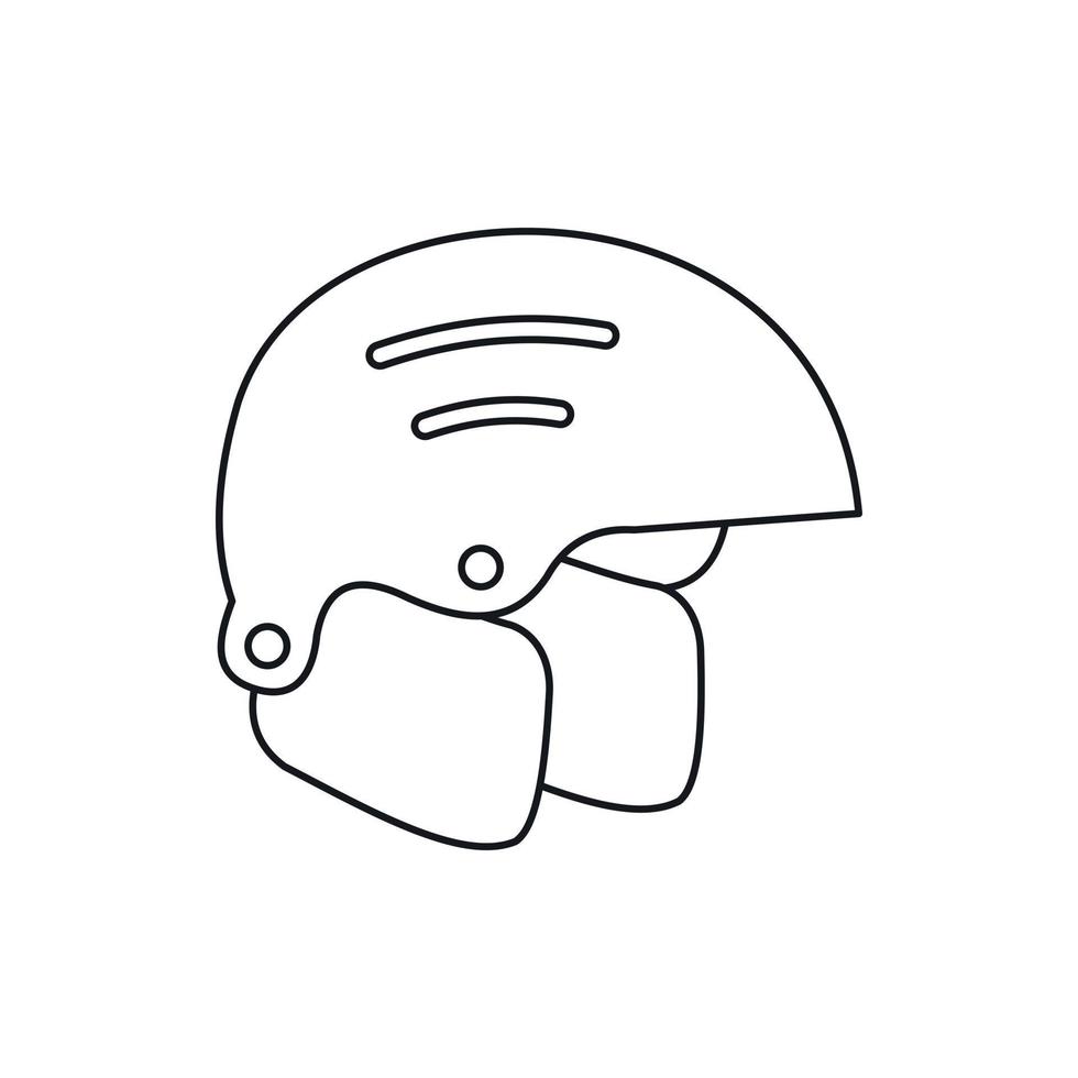 Snowboard helmets icon, outline style vector