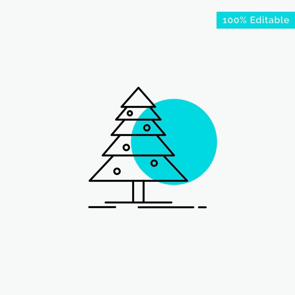 Tree Forest Christmas XMas turquoise highlight circle point Vector icon