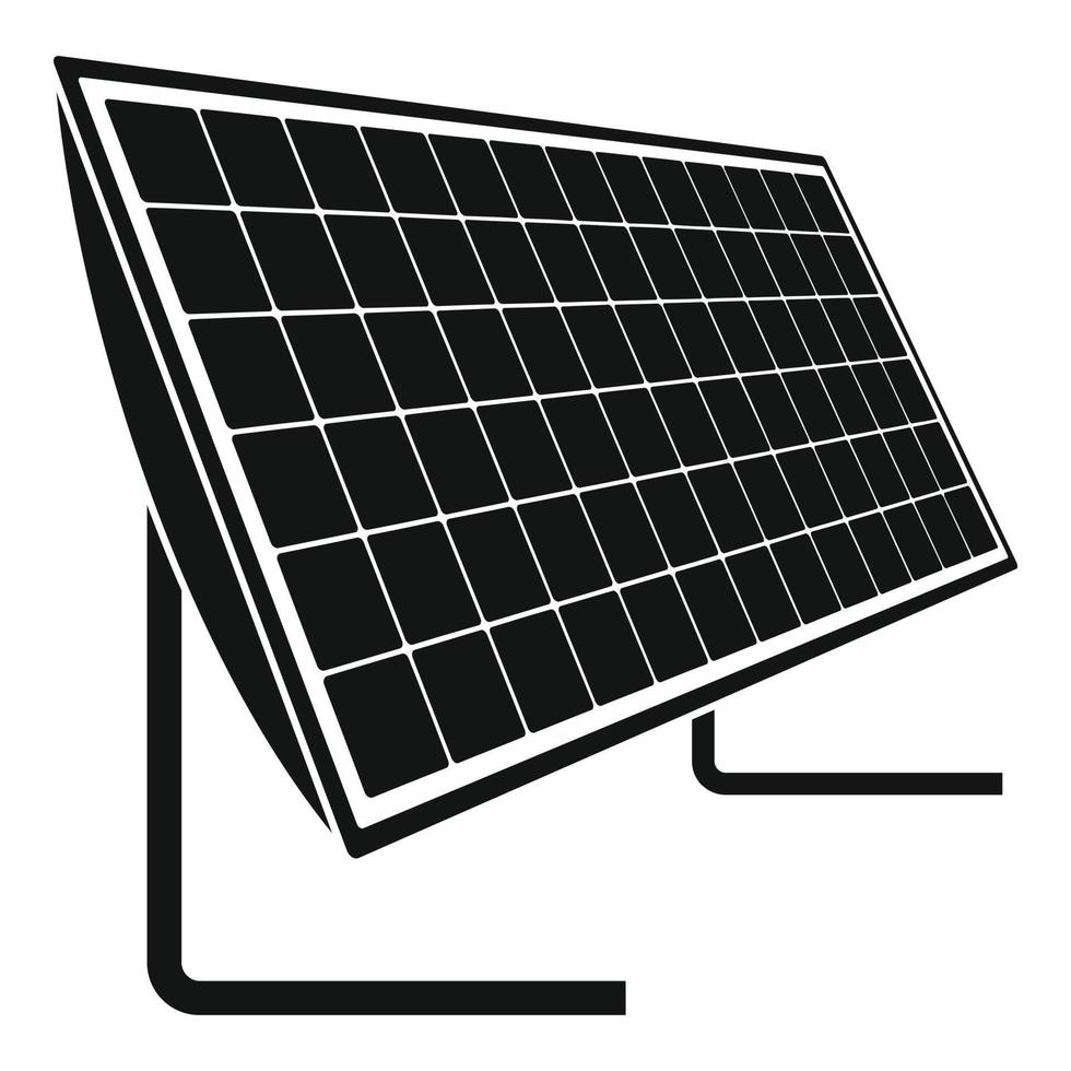 Battery solar panel icon, simple style vector