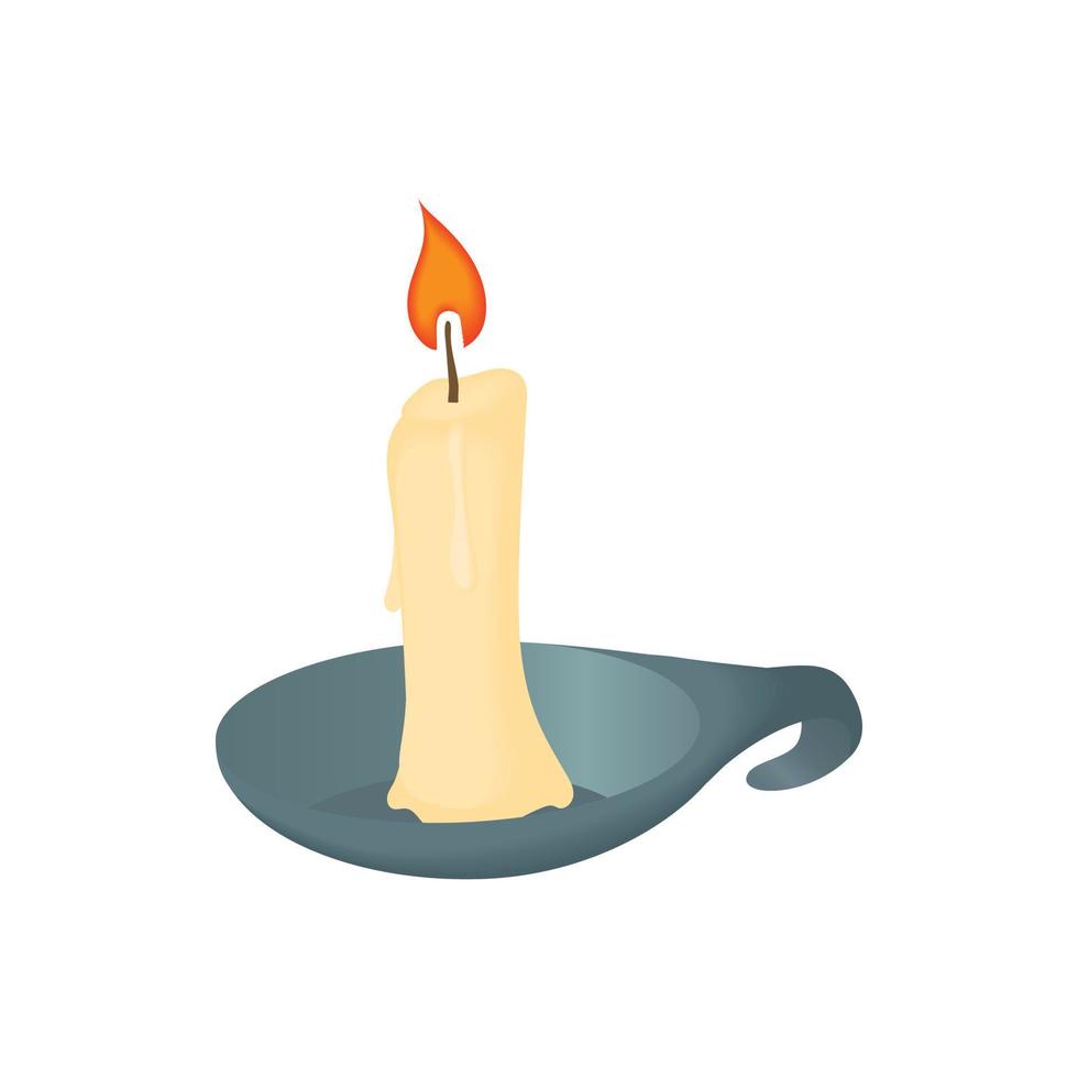 Candle icon, cartoon style vector