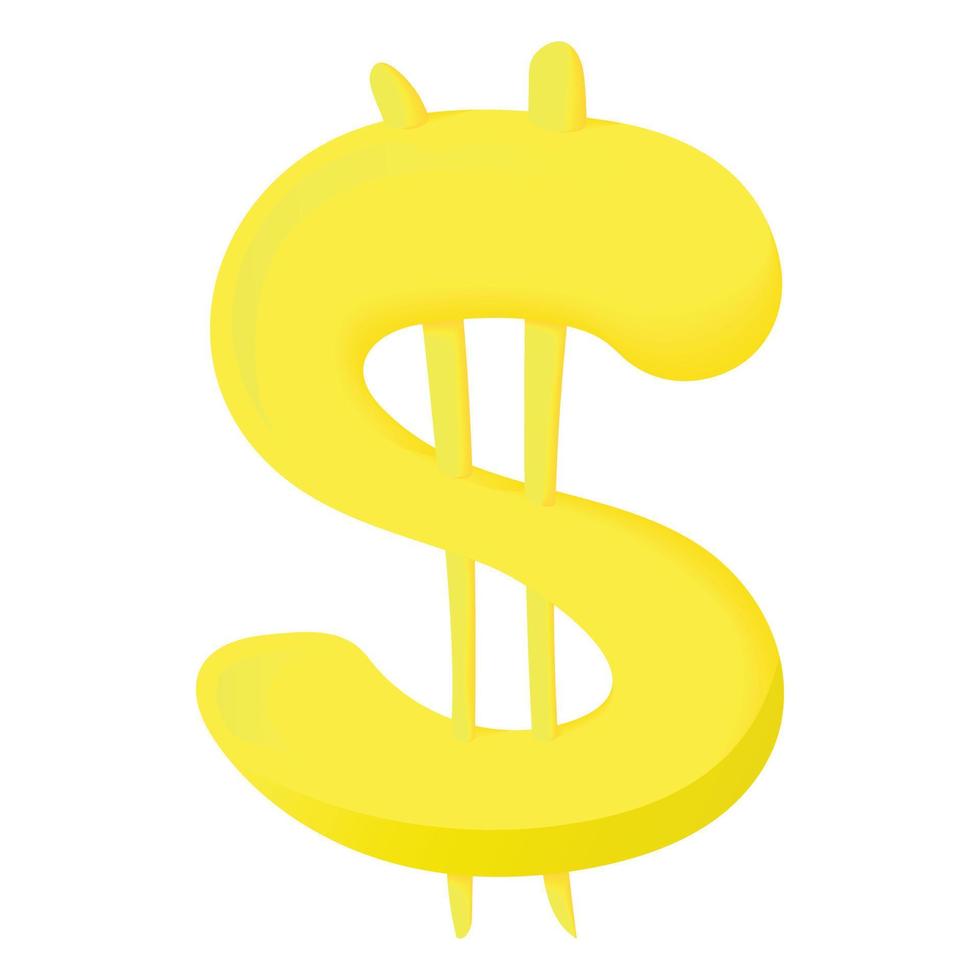 Sign of American dollar icon, cartoon style vector