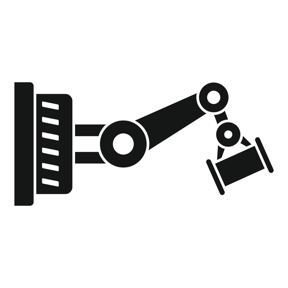 icono de pieza de robot de fábrica de automóviles, estilo simple vector