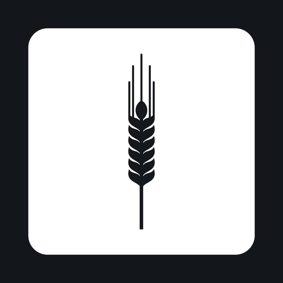 Spikelet of wheat icon, simple style vector