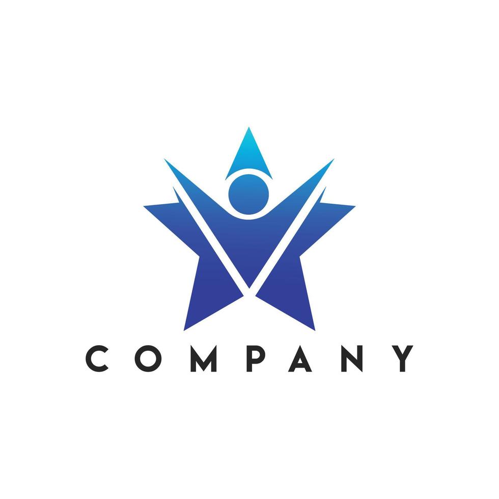 Human Star Success Logo, Vector logo design,star and people icon