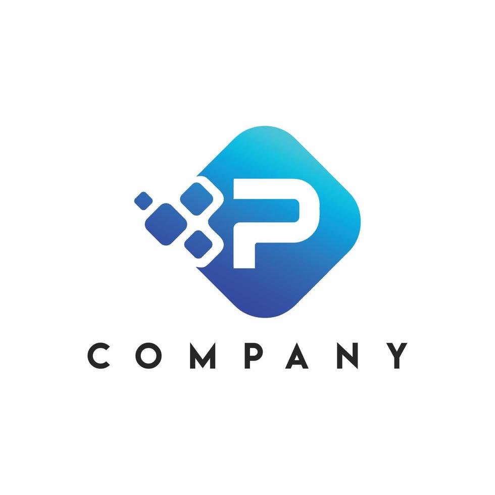 Pixmotion Logo, Letter P logo icon vector