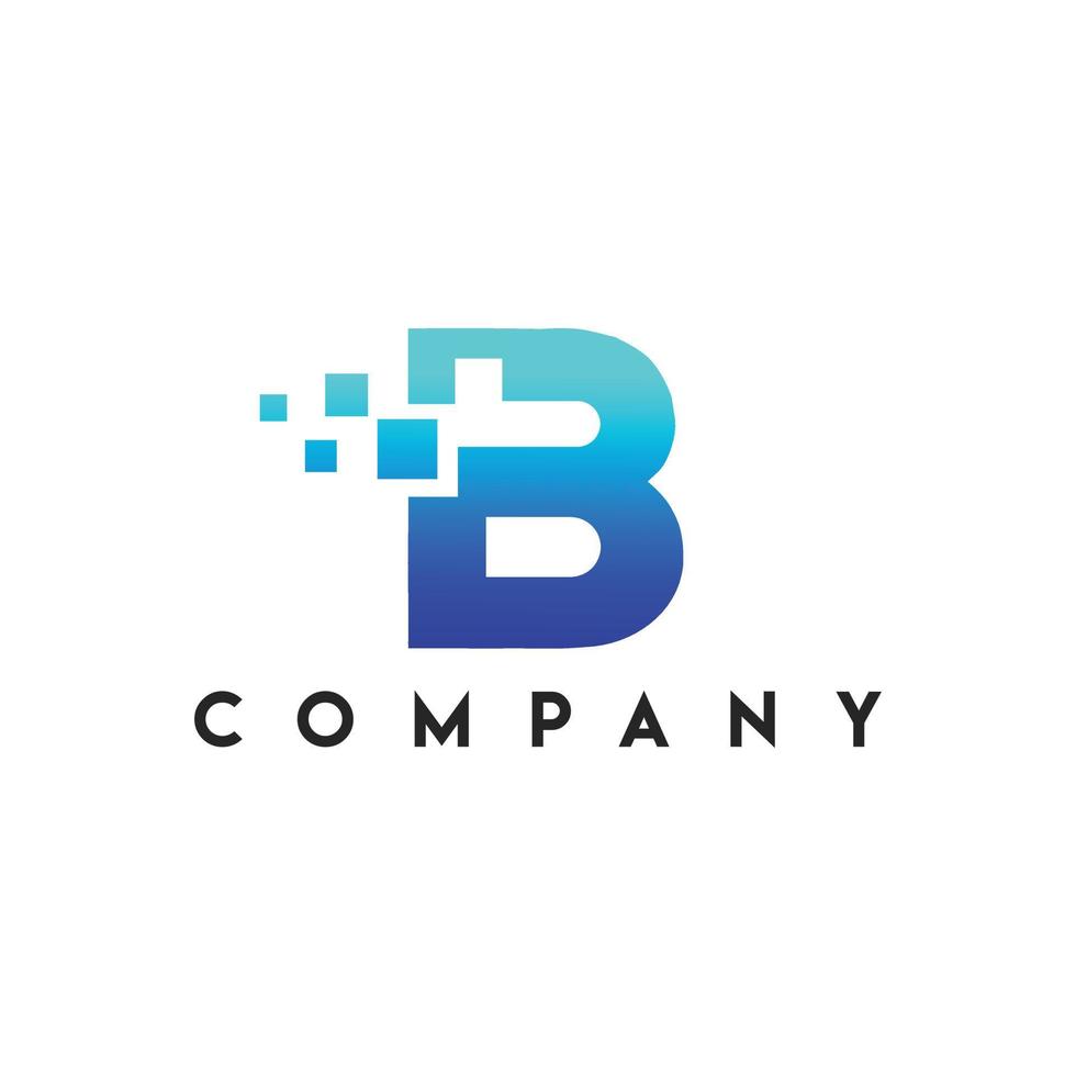 Letter B Pixel technology logo, Pix Logo vector