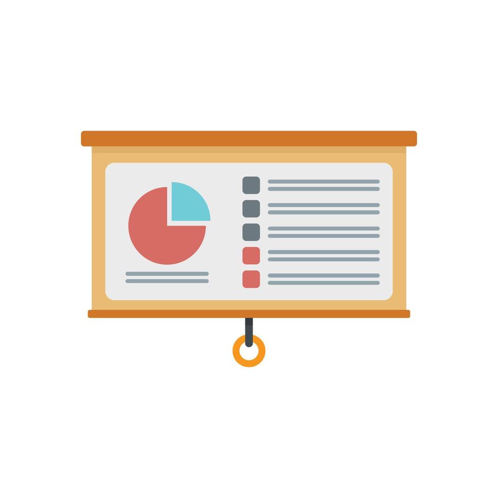 Management graph pie icon, flat style vector