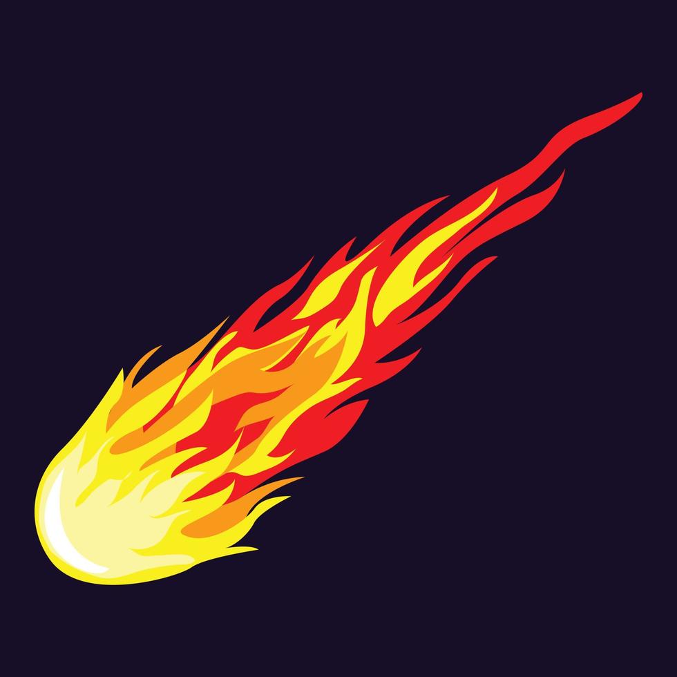 Flame meteorite icon, cartoon style vector