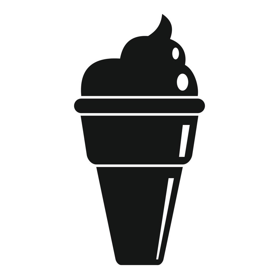 icono de helado de postre, estilo simple vector