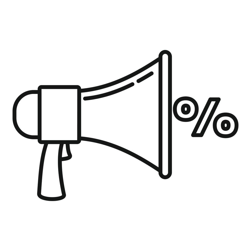 Discount megaphone icon, outline style vector