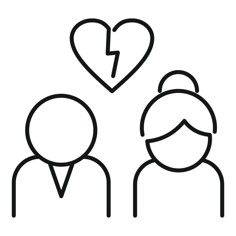 Divorce icon, outline style vector