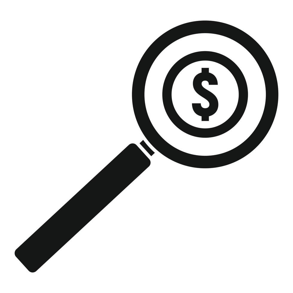 Search money loan icon, simple style vector