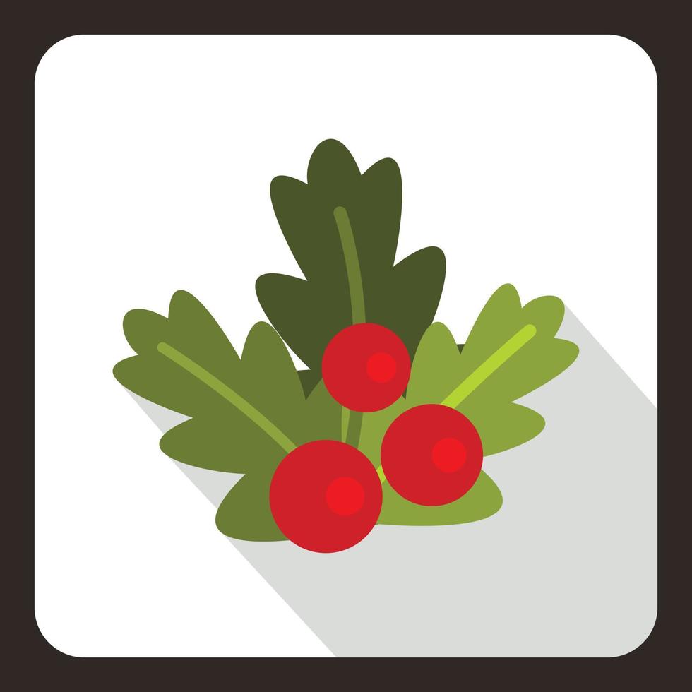 icono de bayas de navidad, estilo plano vector