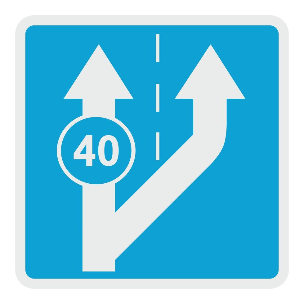 Forty on arrow icon, flat style. vector