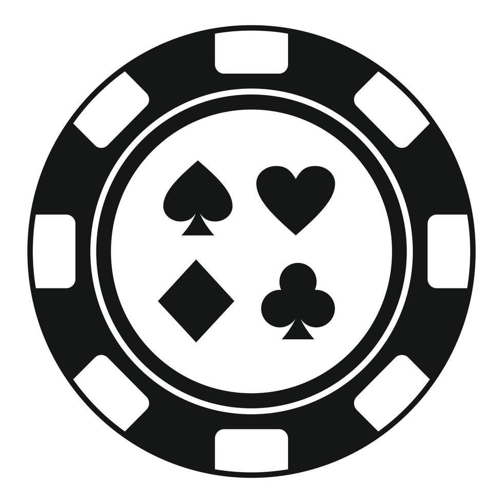 icono de tarjeta de señal de fichas de casino, estilo simple vector