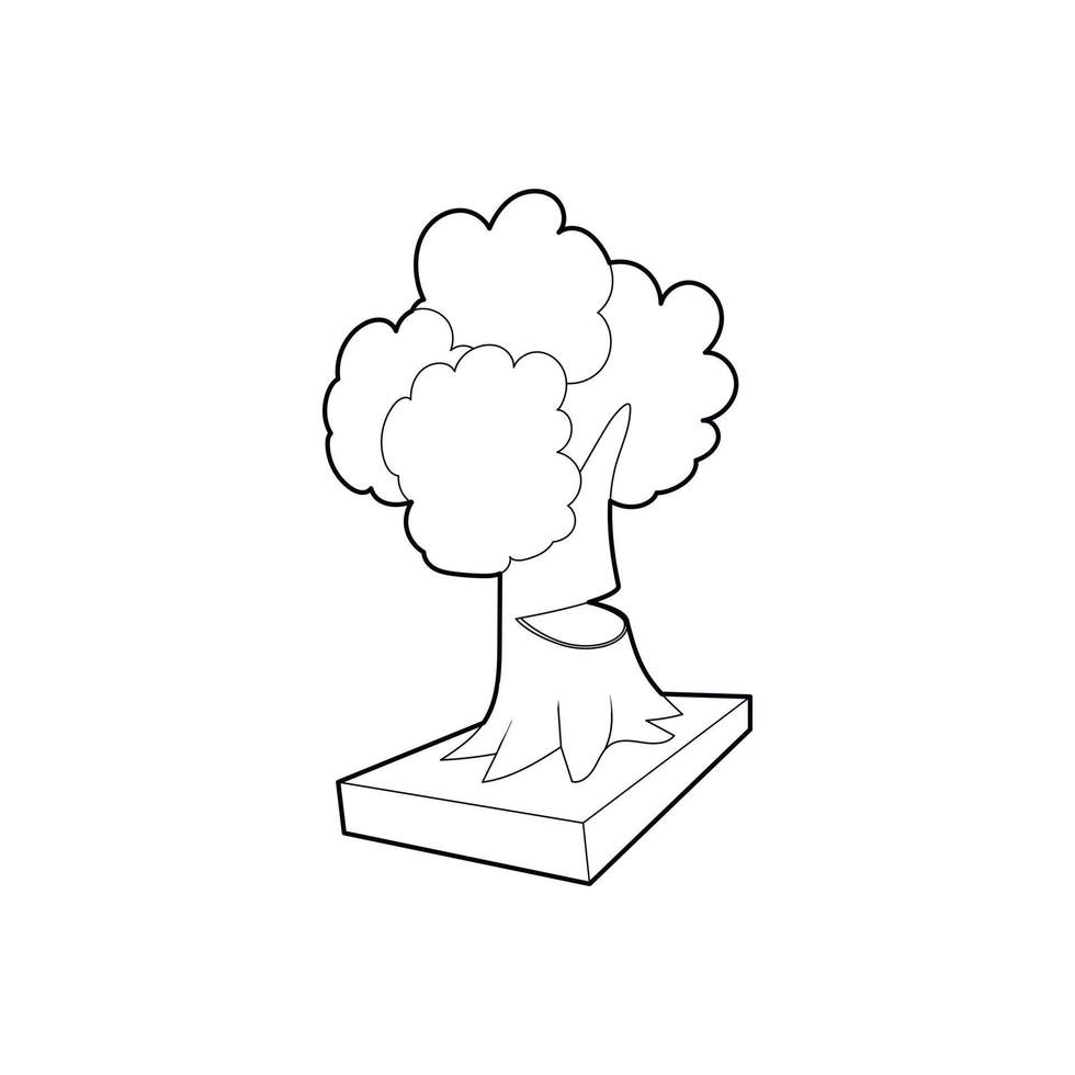 icono de árbol cortado, estilo de esquema vector