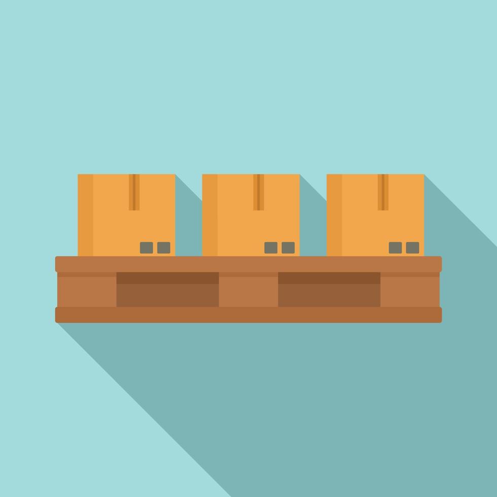 Parcels on pallet icon, flat style vector