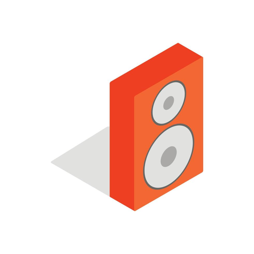 icono de altavoz naranja, estilo 3d isométrico vector