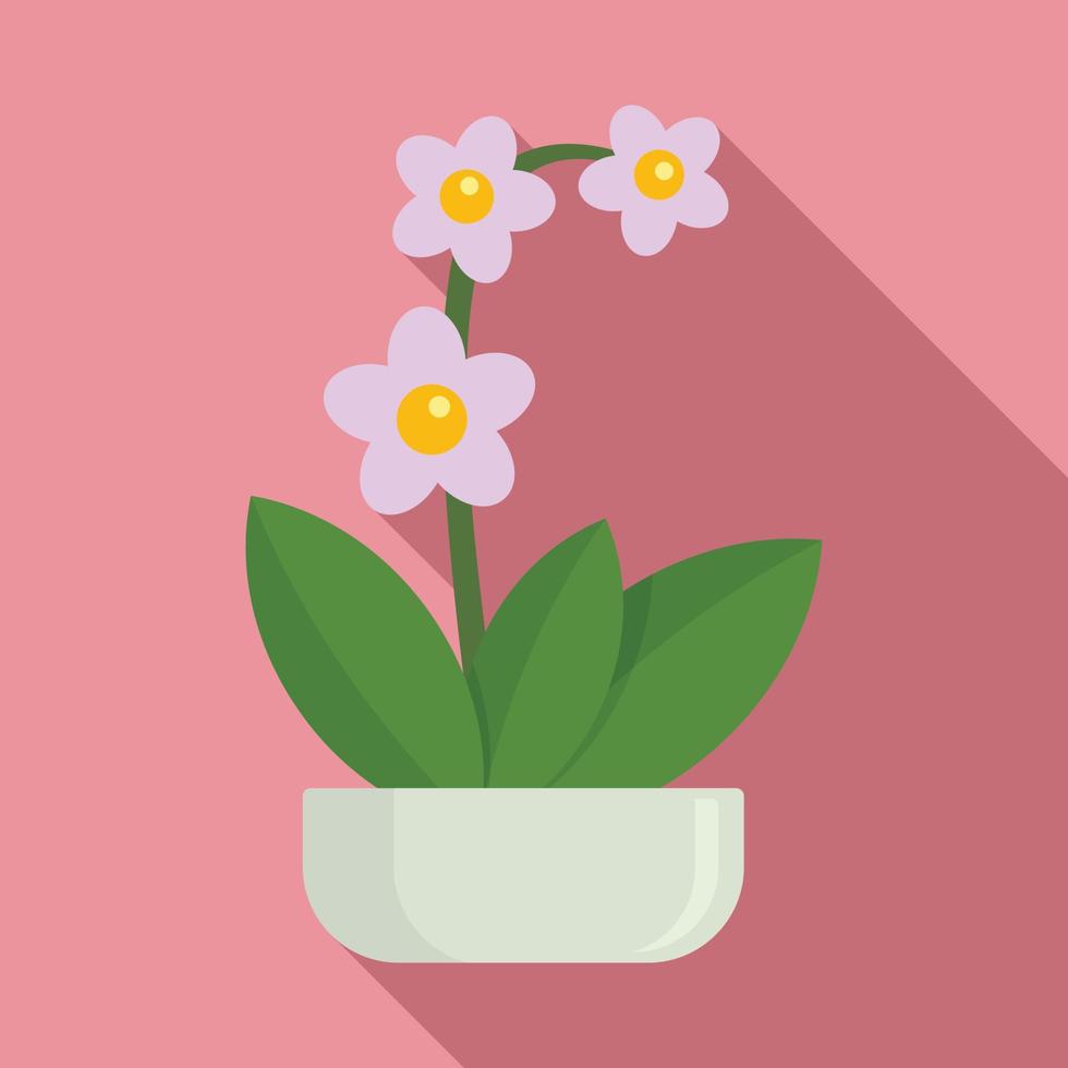 icono de orquídea de planta de interior, estilo plano vector