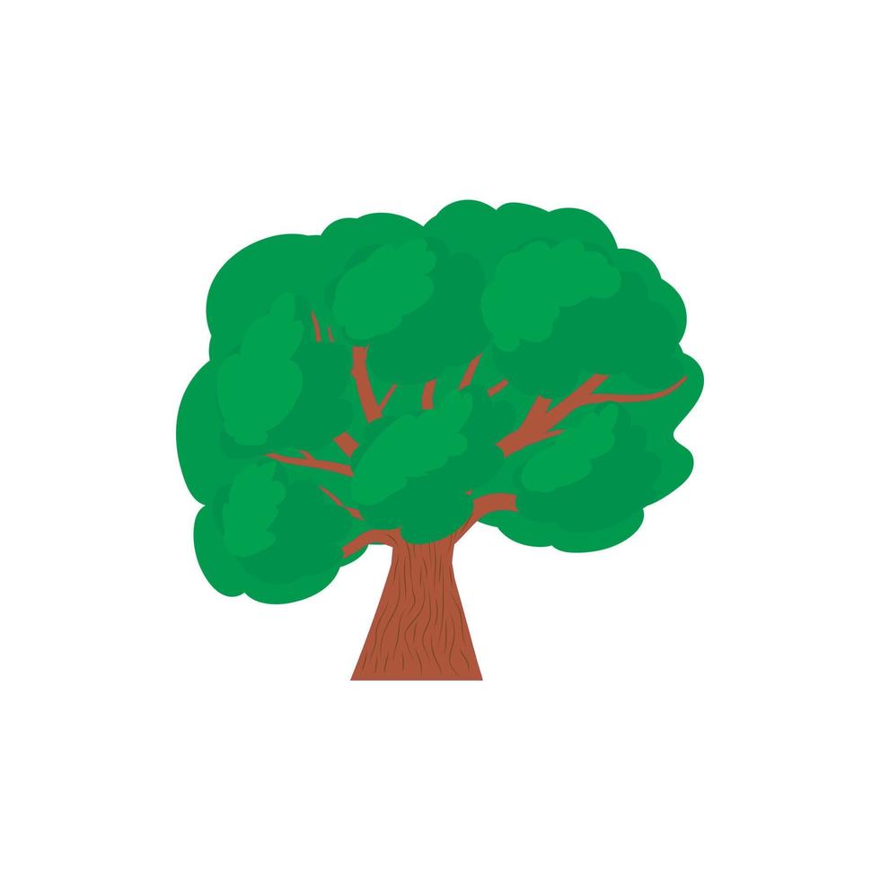 A tree with a spreading green crown icon vector