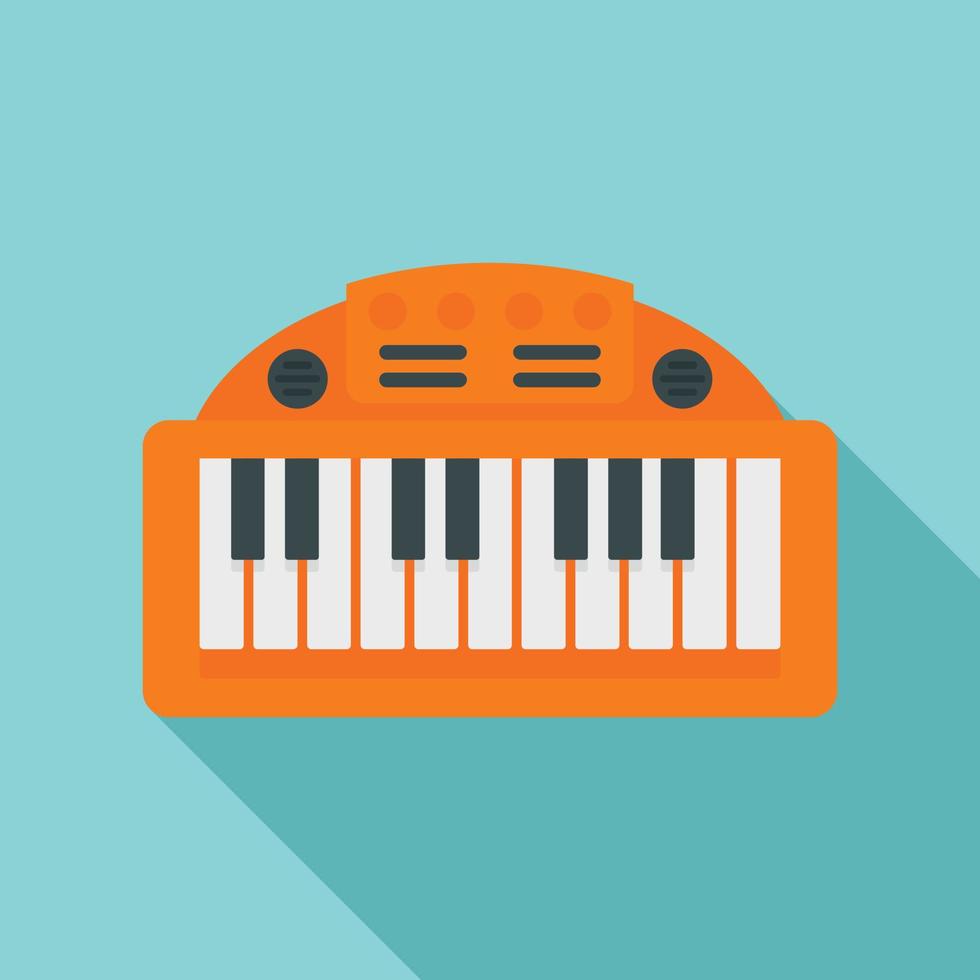 icono de juguete de piano, estilo plano vector