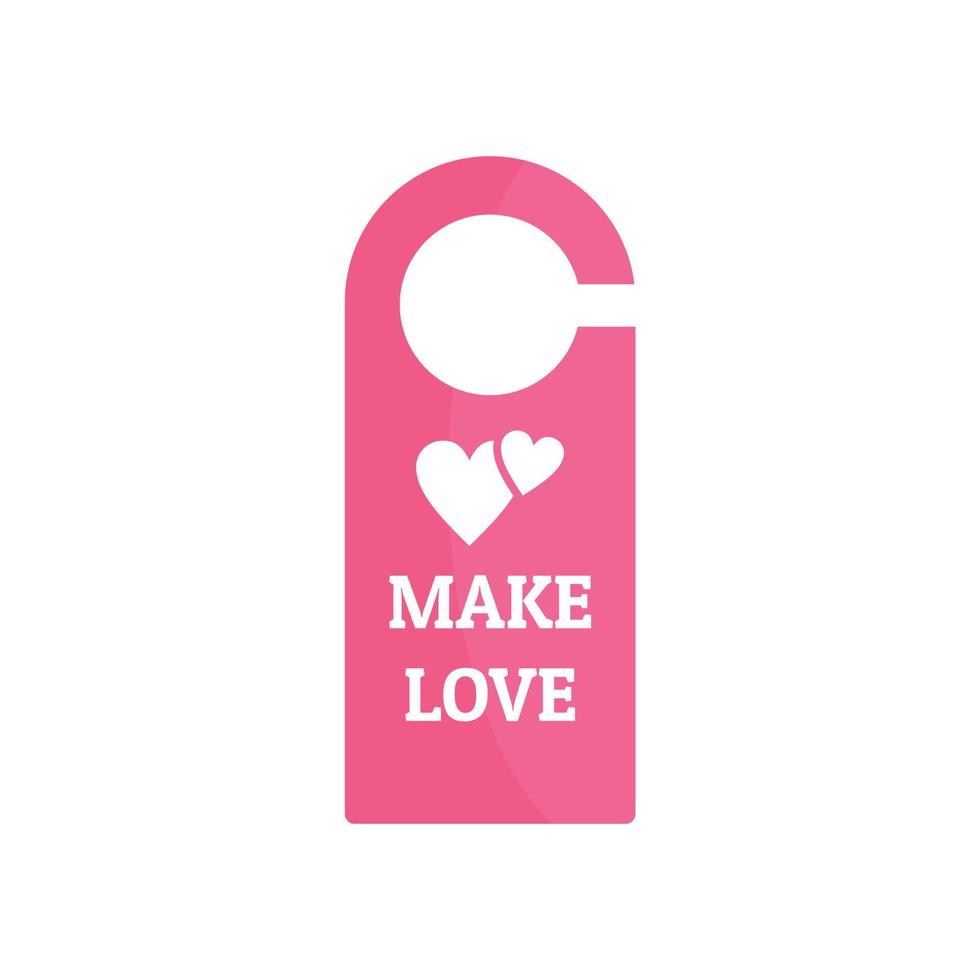 Make love room tag icon, flat style vector