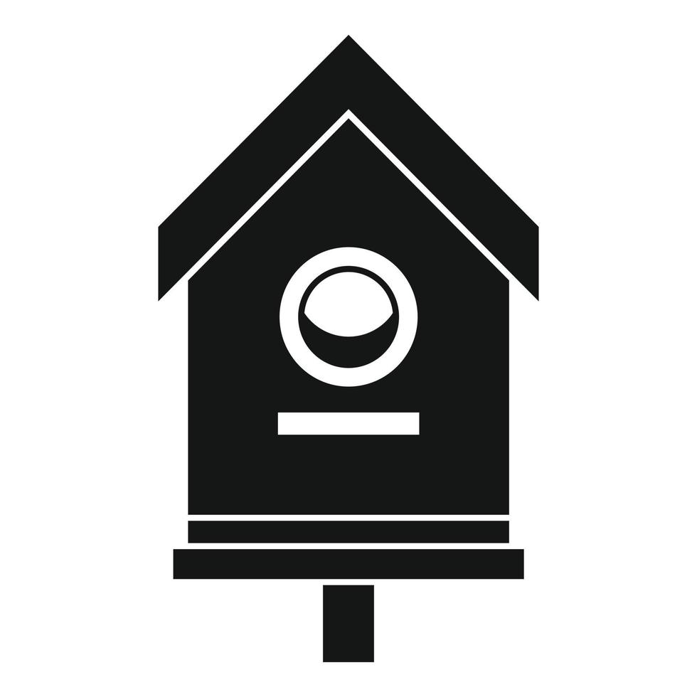 Yard bird house icon, simple style vector