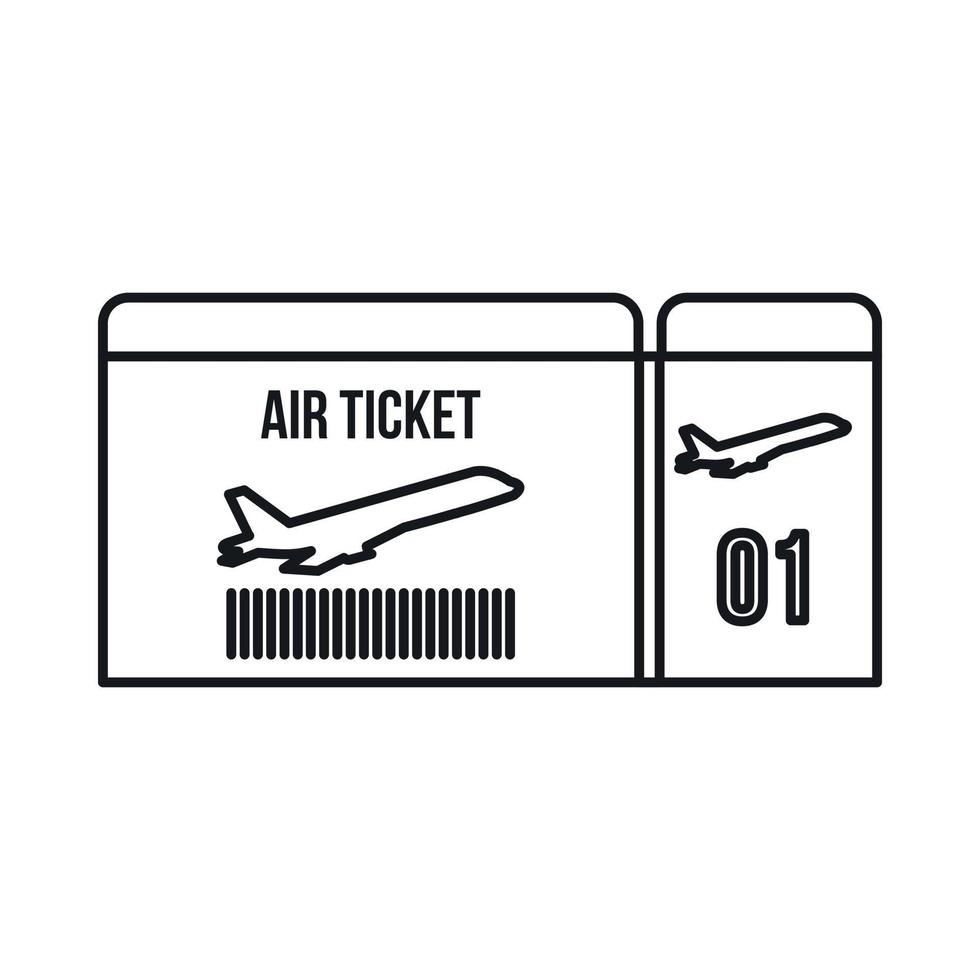 Air ticket icon, outline style vector