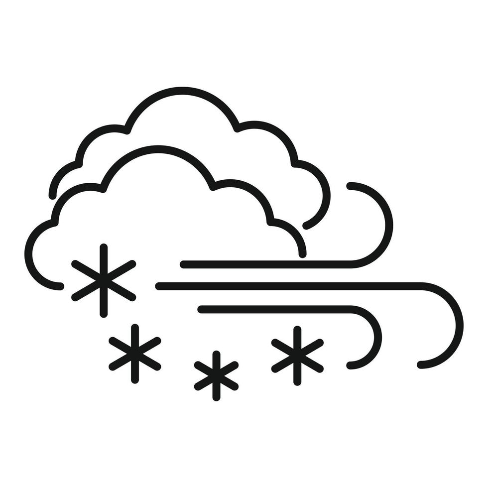 Snow blizzard icon, outline style vector