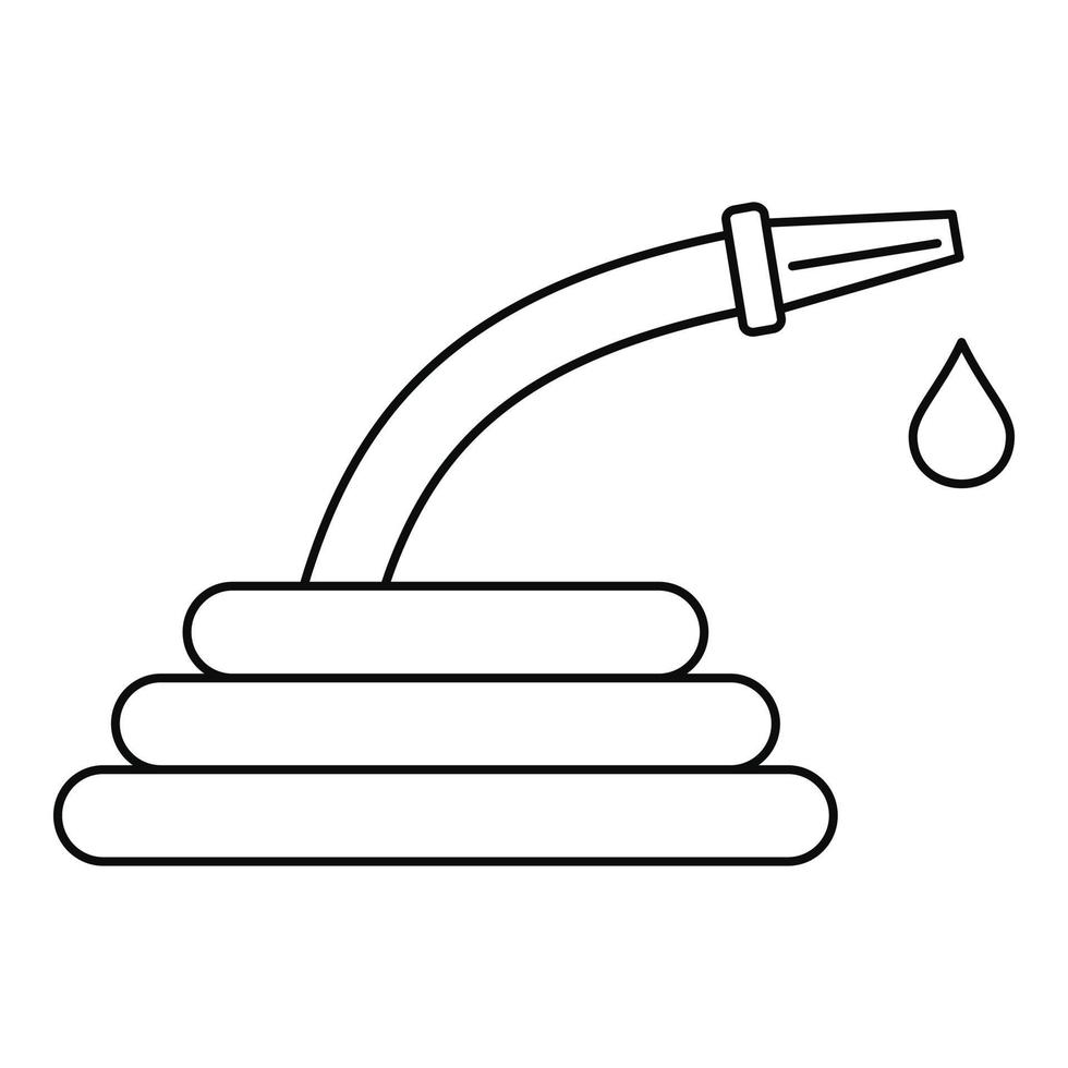 icono de manguera de agua, estilo de esquema vector
