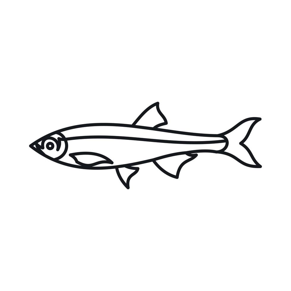 Herring fish icon, outline style vector